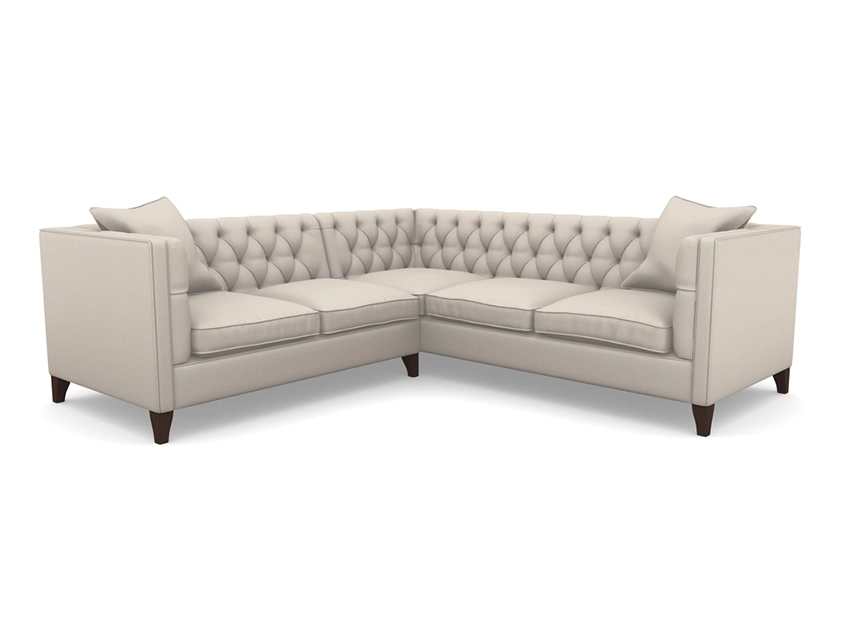 1 Haresfield Corner Sofa in Two Tone Plain Biscuit